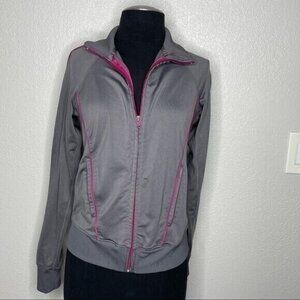Forever 21 Gray & Pink Zip up Workout Sweatshirt Size S